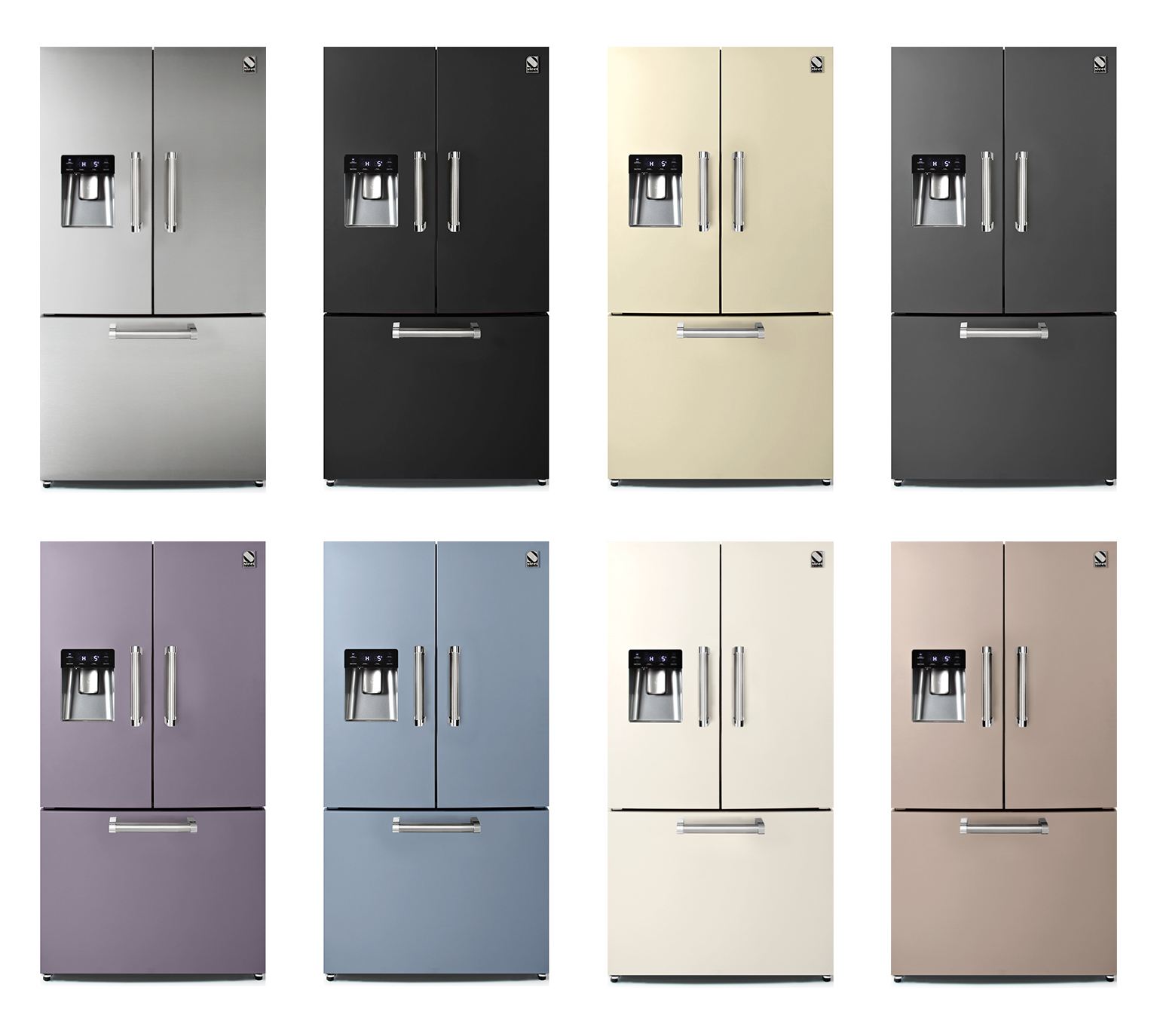farebné prevedenia zabudovateľnej chladničky GENESI, francúzske dvere